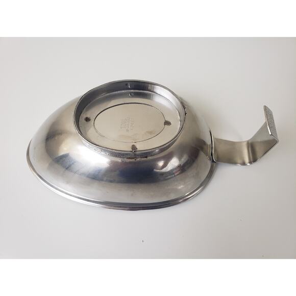 THC Korea Stainless Steel Gravy Sauce Dish Crosshatch Pattern # 44-1541 - Picture 6 of 10